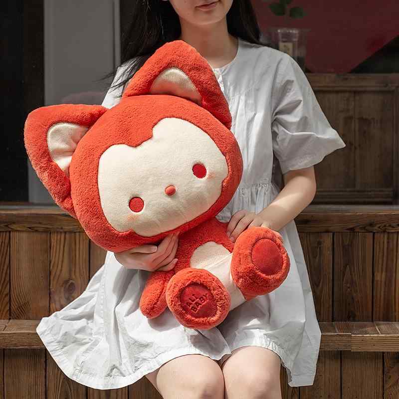 ぬいぐるみ アリー 正規品 かわいい ふわふわ 超やわらか 小豆色 キツネ 招福 金運 縁起物 置物 マスコット PPコットン 年末年始 お正月 結婚祝い プレゼント ギフト 贈り物