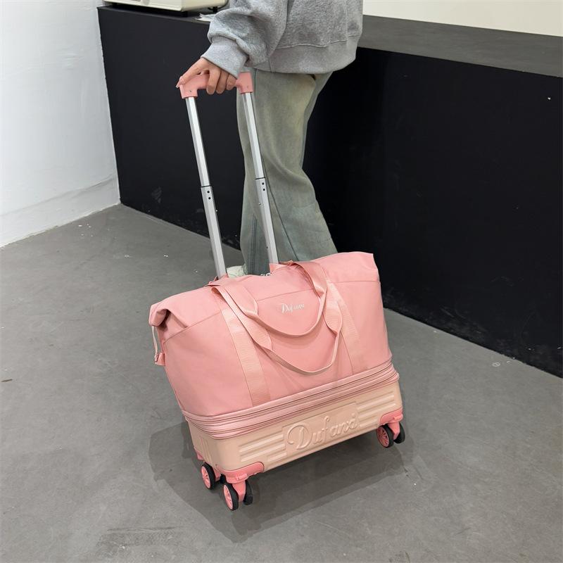 旅行用バッグ 大容量 ポリエステル製 キャリーオンバッグ 短期出張 トラベルバッグ 男女兼用 20L以下 普段使い シンプル ブラック ピンク系 ブルー系 グレー