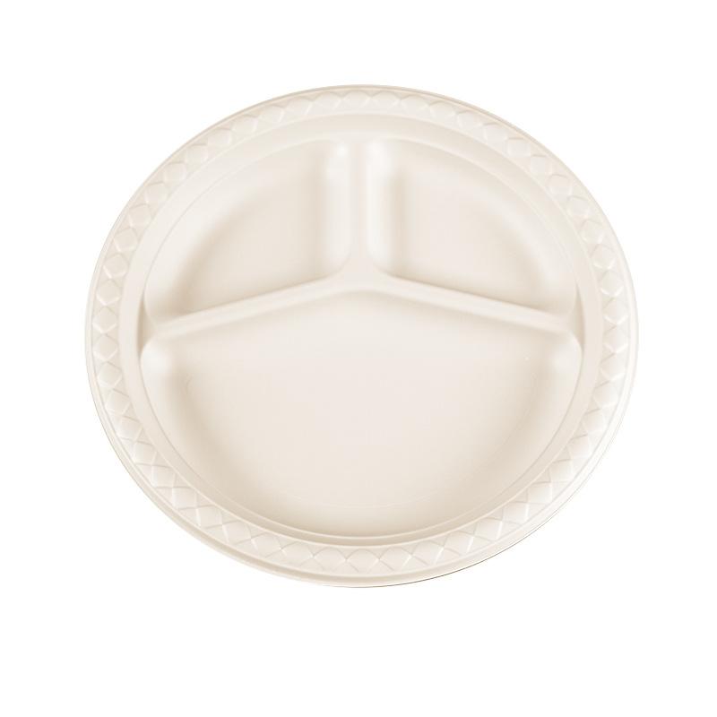 食器 皿 使い捨て とうもろこし澱粉ベース 分格プレート 食品グレード キャンプ ピクニック バーベキュ..