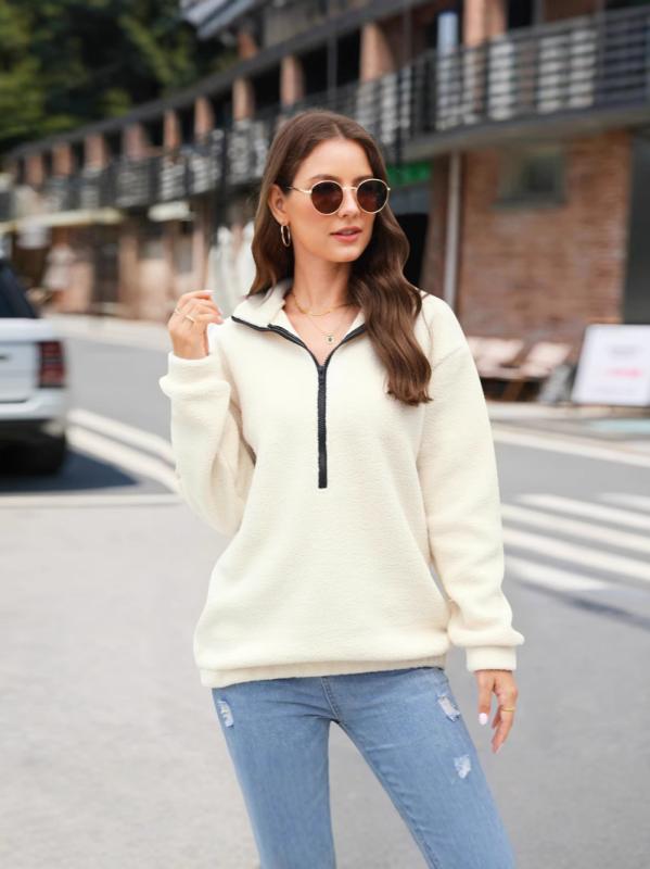 トレーナー レディース ぬいぐるみ 暖かい ハーフジップ 長袖 プルオーバー ゆったり トップス 部屋着 ..