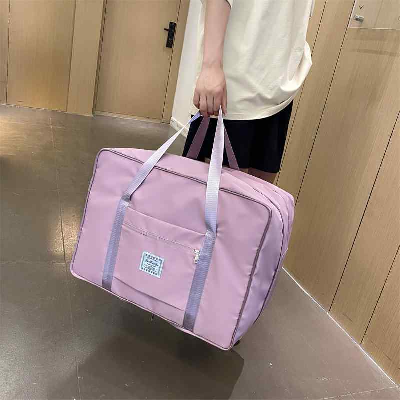 バッグ 大容量 引っ越し 整理 衣服 旅行 収納 手提げ 鞄 防水 ショルダーバッグ カジュアル 旅行用 ピンク系 パープル ブルー グレー グリーン ブラック