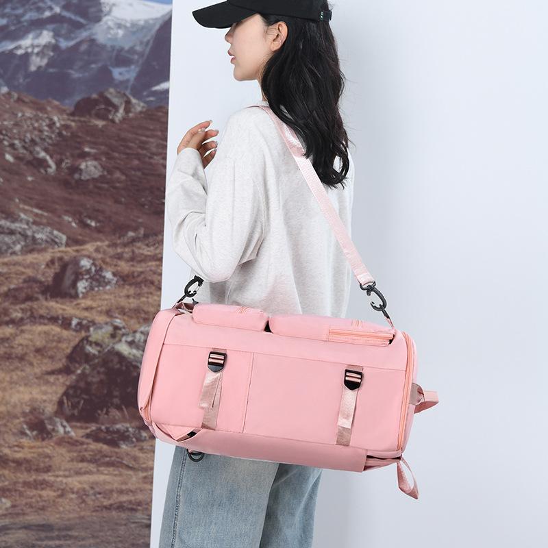 旅行用バッグ 大容量 スポーツジム用バッグ レディース メンズ 乾湿分離 ナイロン製 無地 ブラック ブルー ピンク パープル