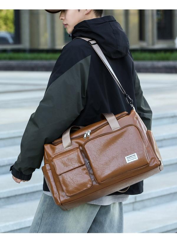 ボストンバッグ 男性用 鞄 PUレザー 大容量 スポーツバッグ 乾湿分離 耐摩耗 ブラック ブラウン系 旅行 アウトドア