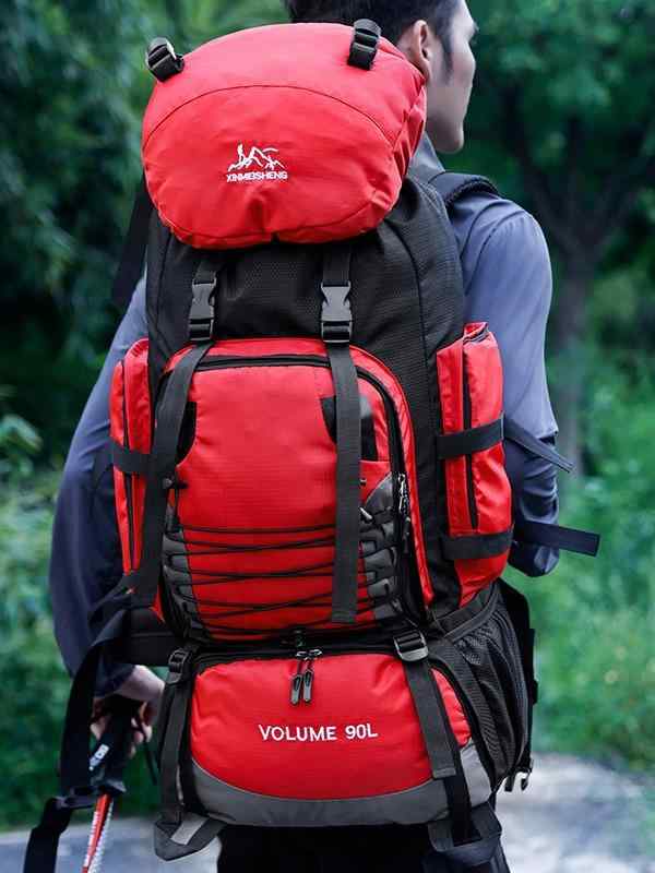 バックパック 大容量 拡張可能 旅行用 男女兼用 リュック 防水 丈夫 オックスフォード生地 通勤 通学 普段使い 深緑色 赤色 紺色 黒色 水色 青色 緑色 オレンジ色