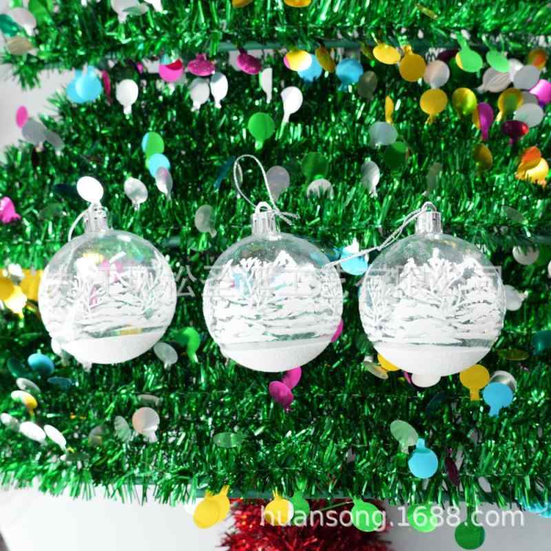 クリスマスオーナメント クリスマスボール 6cm セット かわいい キャンディ 馬車 家 雪の結晶 ベル ツリー デコレーション パーティー イベント ギフト アメリカンスタイル(3)