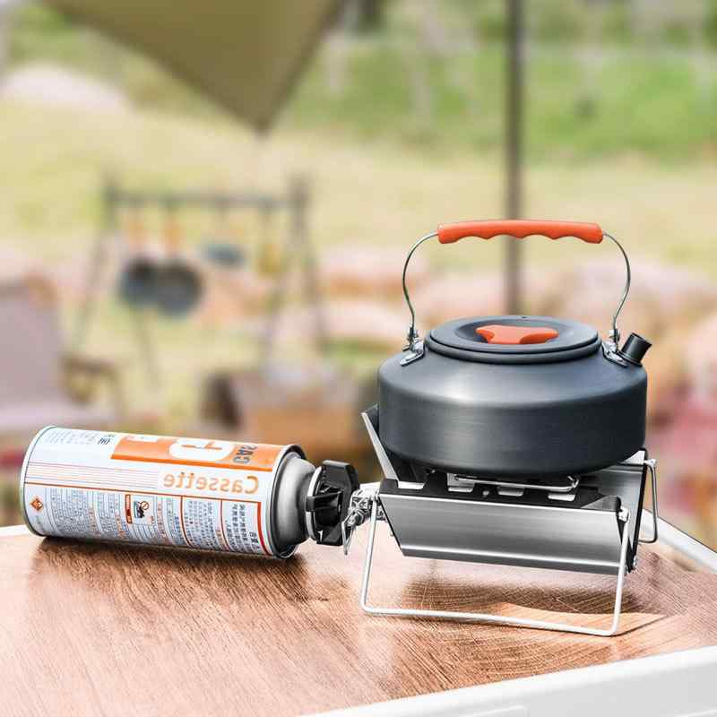 クッカー アウトドア カセットコンロ ミニ 携帯用 調理器具 ステンレス 超軽量 焚き火 登山 キャンプ ..