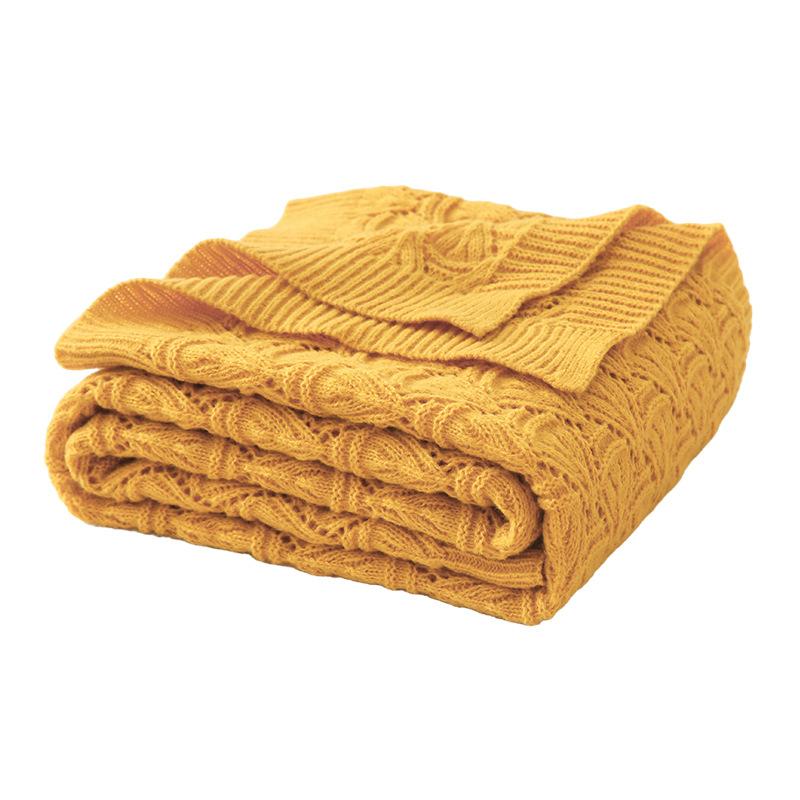 ブランケット ニット スローケット 毛布 厚手 フリンジ付き ベッド ソファカバー リビング ひざ掛け レトロ調 アンティーク風 ポリエステル 無地 レッド ピンク イエロー