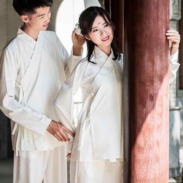 漢服 男女兼用 交領 中衣 インナーウェア 上下セット 肌着 ルームウェア 寝間着 パジャマ 部屋着 重ね..