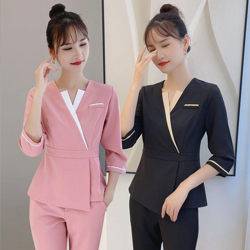 セットアップ レディース 美容サロン 制服 作業服 フットスパ エステ 養生館 店長 セラピスト 高級感 ..