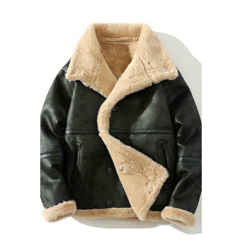 ジャケット メンズ 冬 防寒 フェイクレザー ボア 裏ボア 厚手 ビッグシルエット 無地 カジュアル トレ..