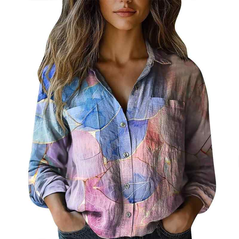 シャツ レディース Vネック 長袖 プリント 3D ポリエステル ゆるかわ トップス プルオーバー 普段使い デイリー