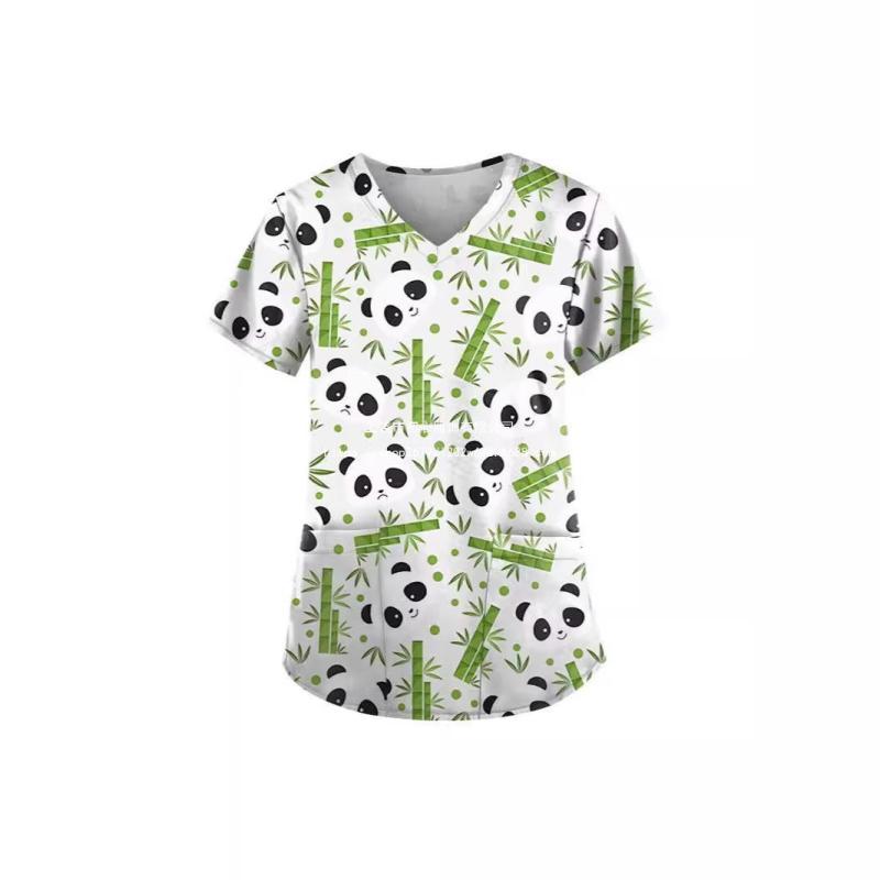 Tシャツ レディース 半袖 Vネック 花柄 3Dプリント ポリエステル 修身 カジュアル 普段使い トップス