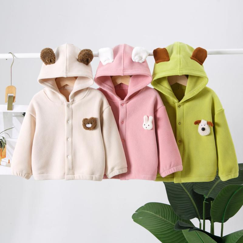 子供用 アウター キッズ 女の子 秋冬 裏起毛 フード付き ジャケット 80 90 100 110 120 双面 ベルベッ..