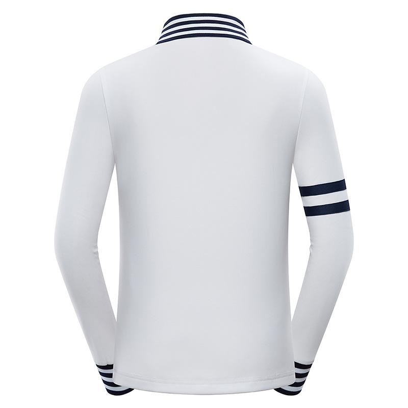 ゴルフウェア キッズ 子供用 長袖ポロシャツ 女の子 ストライプ柄 ポリエステル スポーツウェア 通気性 秋 冬 ホワイト ピンク系