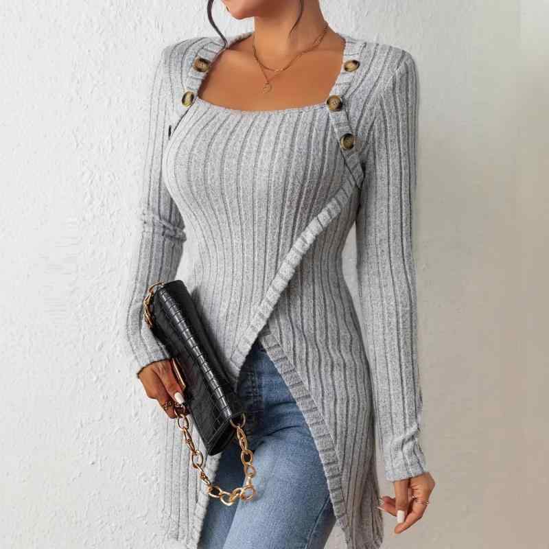 ニット レディース トップス レトロ風 長袖 プルオーバー ポリエステル ブラック グレー チョコレート色 伸縮性 通気性