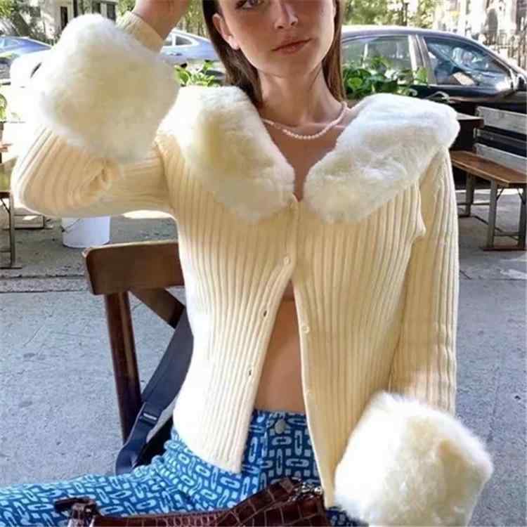 ニット レディース カーディガン 秋冬 ニットカーディガン 取り外し可能 付け襟 襟付き 纯色 無地 綿 長袖 トップス 羽織り アウター かわいい きれいめ 上品 エレガント セクシー 通勤 オフィス カジュアル