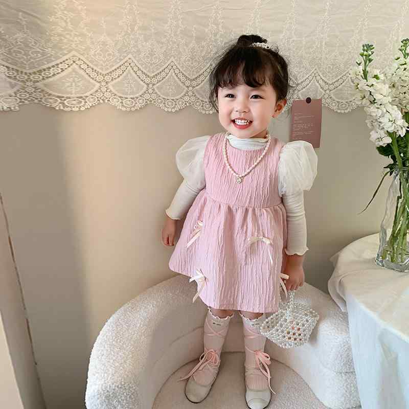 ワンピース 女児 ベビー キッズ 春秋 ノースリーブ プリンセス チュール スカート かわいい おしゃれ コットン