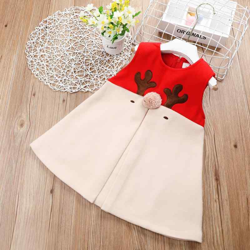 ワンピース 女児 秋冬 背心ワンピース Aライン クリスマス 小鹿 かわいい チュニック ノースリーブ 綿1..