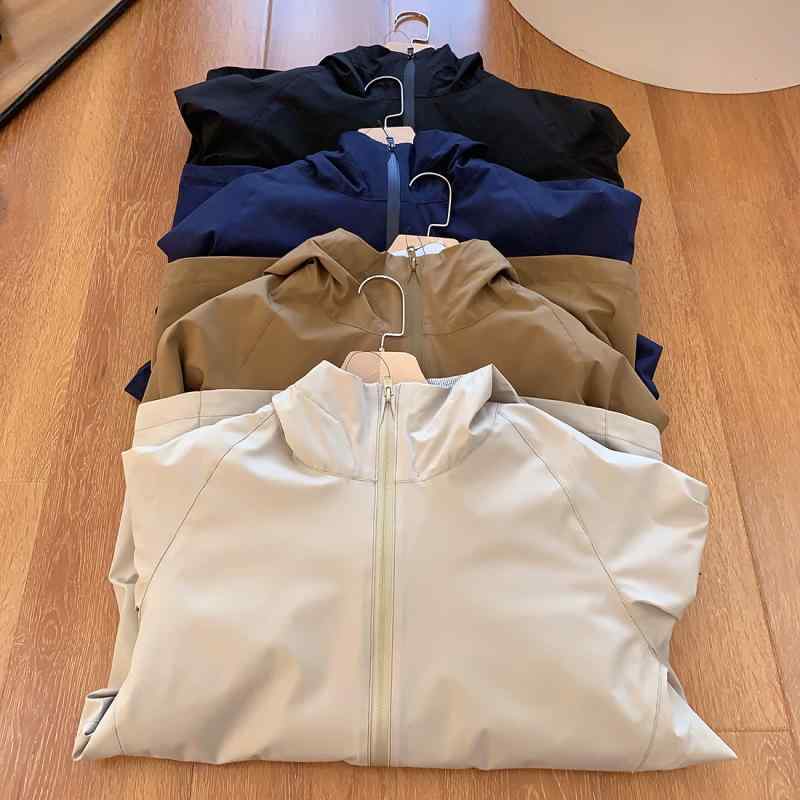 ジャケット 男性用 四面弾 ストレッチ 防撥水 ブルゾン アウター スプリングコート 普段使い アウトドア ウェア 接触冷感 速乾 伸縮性 春秋 薄手 紺色 ベージュ ブラック