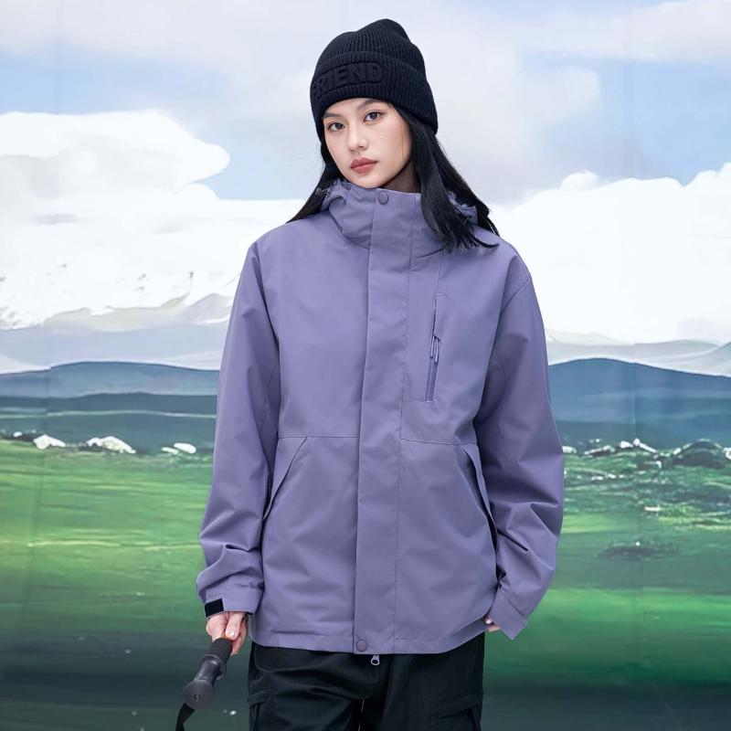 ジャケット 男女兼用 マウンテンパーカー アウトドア 登山ウェア 防水 防風 防汚 撥水 通気性 春秋 ポリエステル 無地 ブラック レッド パープル ブルー ピンク 大きいサイズ