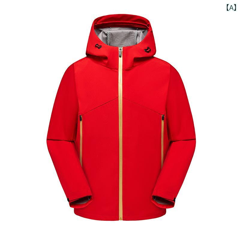 マウンテンパーカー 男女兼用 防水 防寒 登山ウェア アウトドア ジャケット 秋冬 ポリエステル 無地 レッド ブラック パープル ホワイト S M L XL 2XL 3XL 4XL 5XL