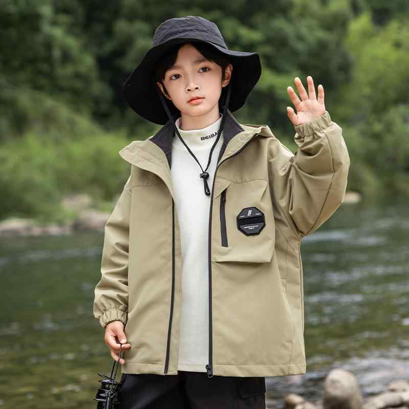 子供服 アウター 男の子 三合一 春秋 防水 防風 ジャケット 8歳以上 140cm以上 スポーツ 運動着 ポリエステル