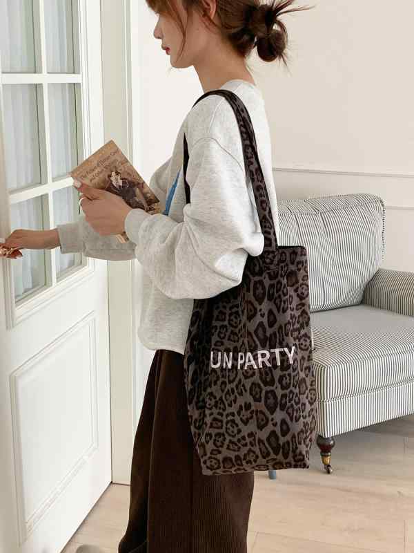 トートバッグ レディース 秋冬 復古調 毛皮風 ヒョウ柄 ショルダーバッグ 大容量 カジュアル 通勤 鞄 バケツ型 ブラウン系 グレー系 普段使い