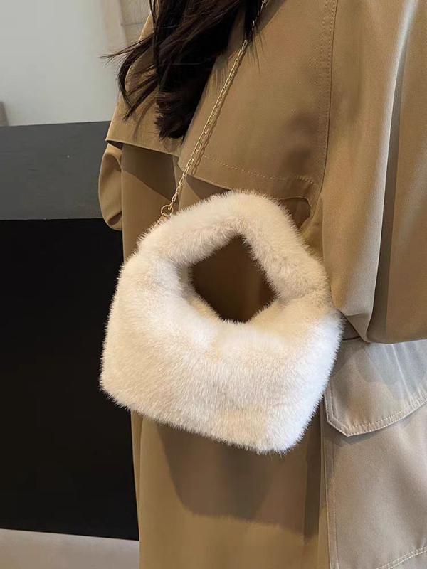 バッグ レディース 秋冬 鞄 斜めがけ 手提げ 通勤 ふわふわ もこもこ かわいい おしゃれ シンプル チェ..