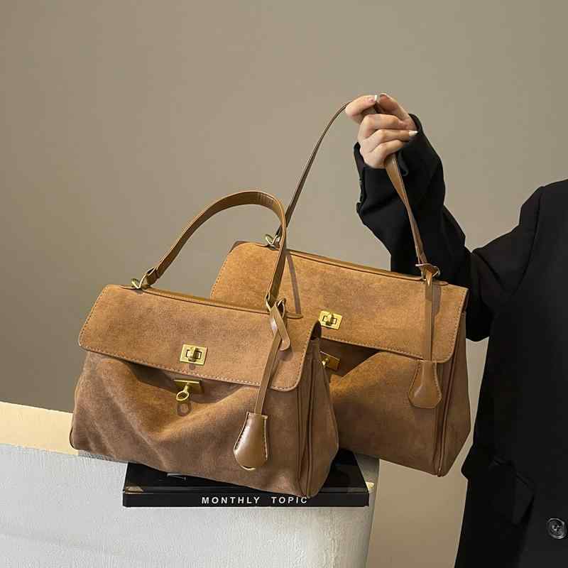 トートバッグ レディース スウェード調 秋冬 欧米風 おしゃれ 普段使い ショルダーバッグ 大判 ブラック ブラウン キャメル