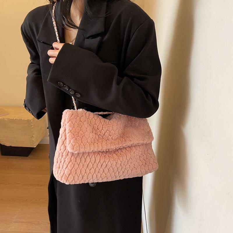 トートバッグ レディース 大容量 無地 ショルダーバッグ 斜め掛け かわいい ふわふわ もこもこ 秋冬 普段使い 通勤(4)