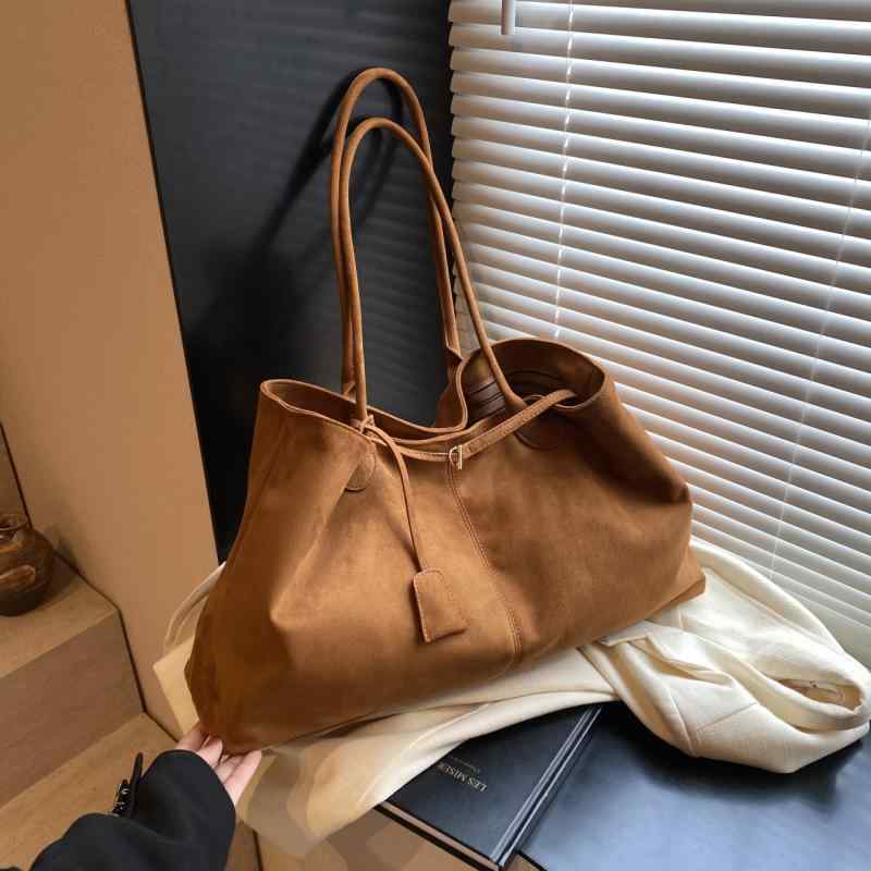 トートバッグ レディース 鞄 スエード 大容量 通勤 普段使い 配色 切り替え ブラウン ブラック 秋冬