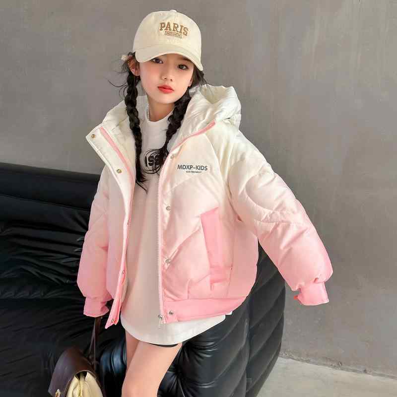 子供服 ダウンジャケット キッズ 女の子 中綿 コート アウター 秋冬 防寒 暖かい グラデーション ピン..