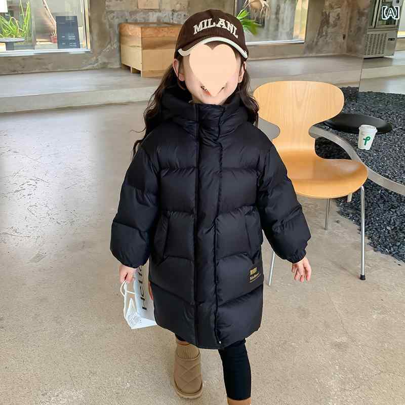 子供服 ガールズ 中綿入りコート 中綿コート 女の子 中綿 ジャケット キッズ アウター ジャンパー 連帽 厚手 防寒 暖か 秋冬 ブラック レンガ色