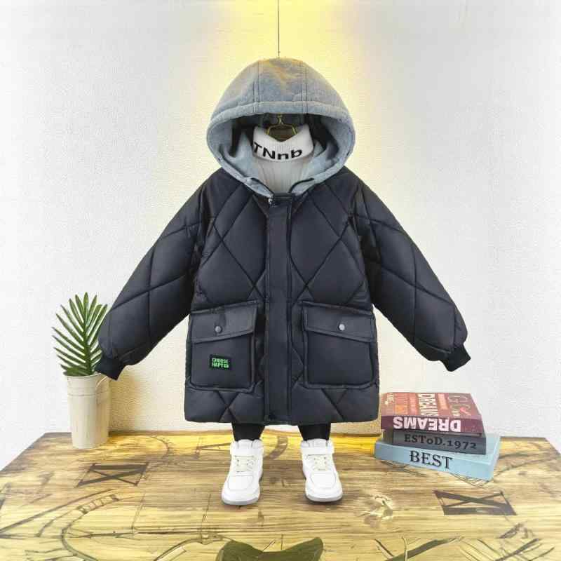 子供服 コットン 中綿入り ジャケット 冬用 アウター 男女兼用 チェック柄 暖か 聚酯繊維