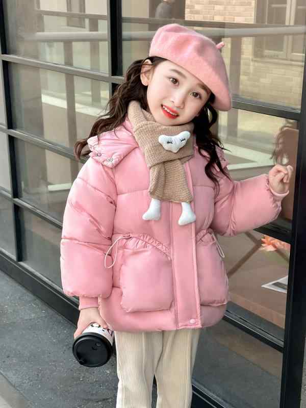 子供服 ガールズ ダウン風ジャケット 中綿コート 裏起毛 厚手 防寒 アウター 女の子 冬服 トップス 90c..