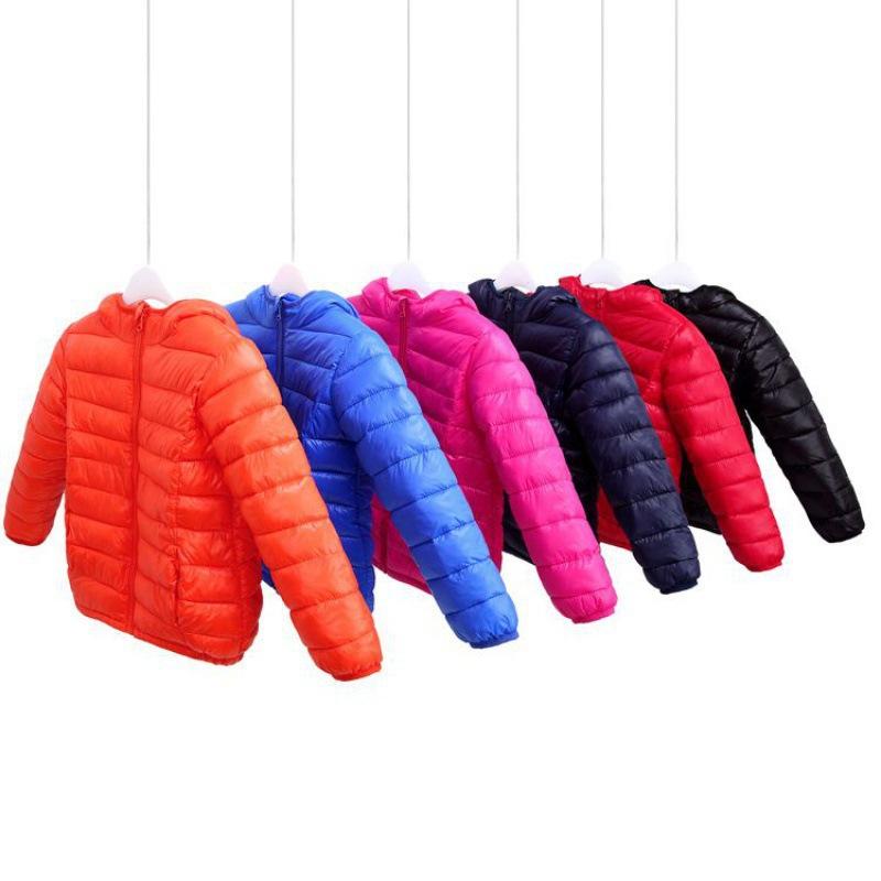 子供用ダウン風綿入りジャケット キッズ 女児 男児 中綿 コート アウター 秋冬 薄手 無地 立ち襟 防寒 ..