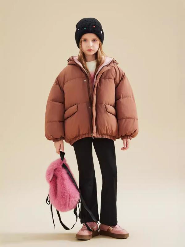 子供用中綿入りジャケット ガールズ ボーイズ フード付き 厚手 アウター 中綿 コート かわいい 防寒 普..