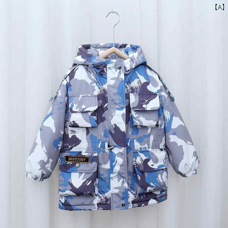 子供用綿入りジャケット アウター 男の子 ミリタリー 迷彩柄 中綿入り 厚手 防寒 120cm 130cm 140cm 15..