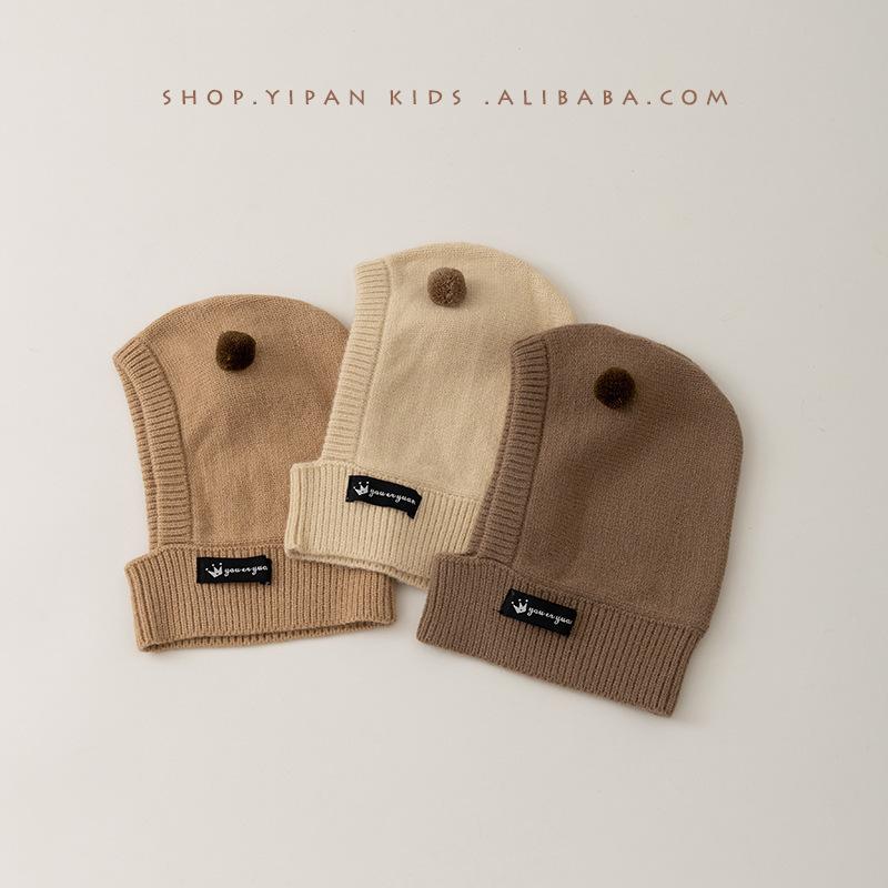 帽子 キッズ ベビー ニット帽 ネックウォーマー 一体型 子供 幼児 護耳 防寒 保温 かわいい 秋冬 ベー..