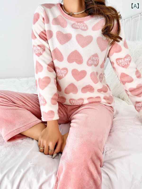 パジャマ レディース 秋冬 フランネル 長袖 長ズボン 上下セット あったか 暖か 柔らかい 部屋着 ルー..