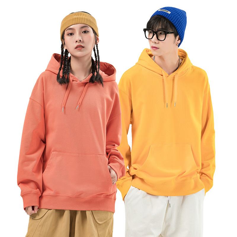 パーカー メンズ 男性用 スウェット プルオーバー フード付き 綿100% コットン 長袖 ルーズフィット オーバーサイズ カンガルーポケット 無地 黒 白 赤 グレー 紺 カーキ ピンク ブルー 春秋