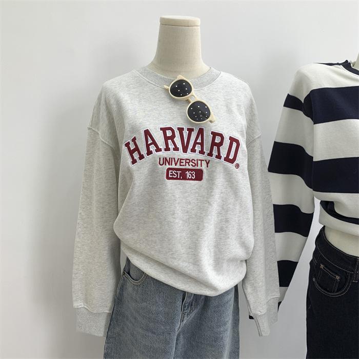 トレーナー レディース 春秋 トップス 長袖 丸首 スウェット プルオーバー ゆったり 刺繍 ワンポイント..