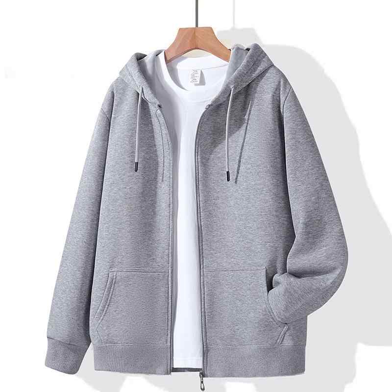 パーカー 男性用 裏起毛 ジップアップ スウェット 春秋 冬 400g 綿 混紡 ゆったり ラグラン袖 サイドポ..