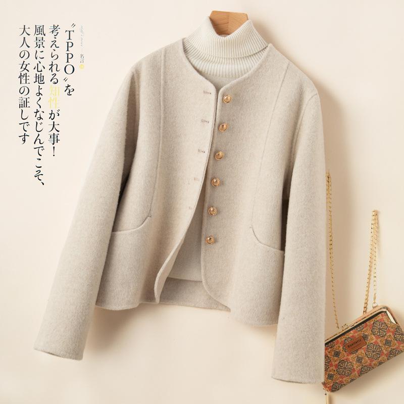 コート レディース ダブルフェイス ウール ミドル丈 エレガント 通勤 きれいめ オフィス カジュアル 秋..