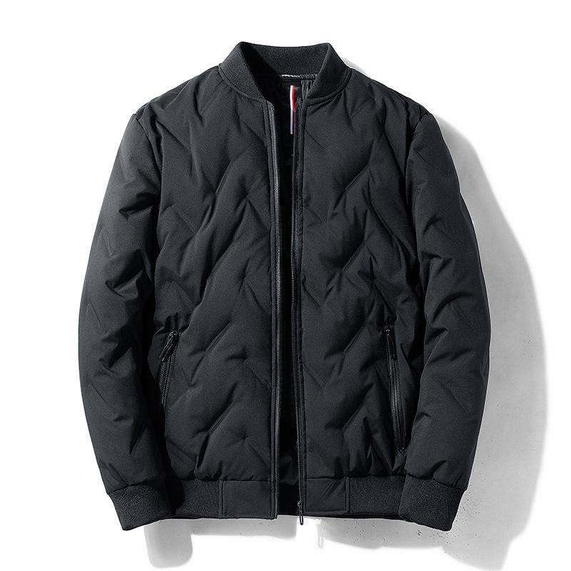 羽絨服 メンズ 男性用 ライトダウン 秋冬 加厚 ショート丈 立襟 無地 ポリエステル 防寒 カジュアル 白 黒 赤