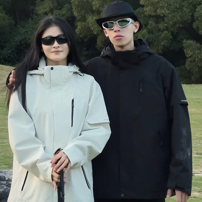 マウンテンパーカー レディース メンズ 防風 防水 撥水 3way 取り外し可能 登山ウェア アウトドアウェア トレッキング ハイキング 釣り キャンプ 春秋