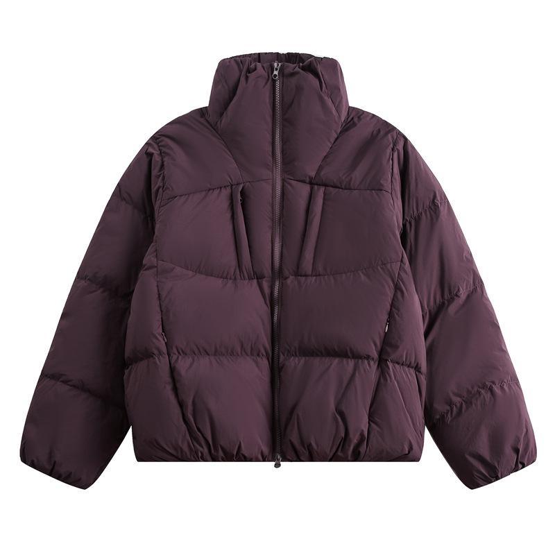 ダウンジャケット 男性用 秋冬 韓国風 中綿 厚手 防寒 暖かい アウター ジャンパー ブルゾン 黒 紫 普段使い