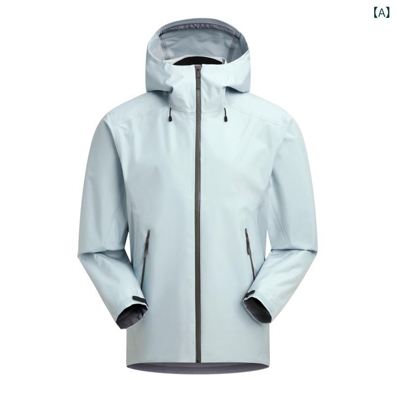 マウンテンパーカー メンズ レディース 防水 登山ウェア ハードシェルジャケット アウトドア アウター 単層 ポリエステル 春秋冬