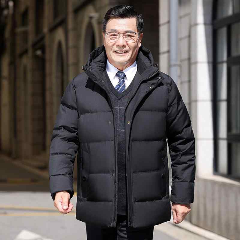 羽绒服 男性用 シニア 向け 中綿入り あったか 防寒 アウター 立襟 ポリエステル 冬 グレー ブルー ブラック 大きいサイズ