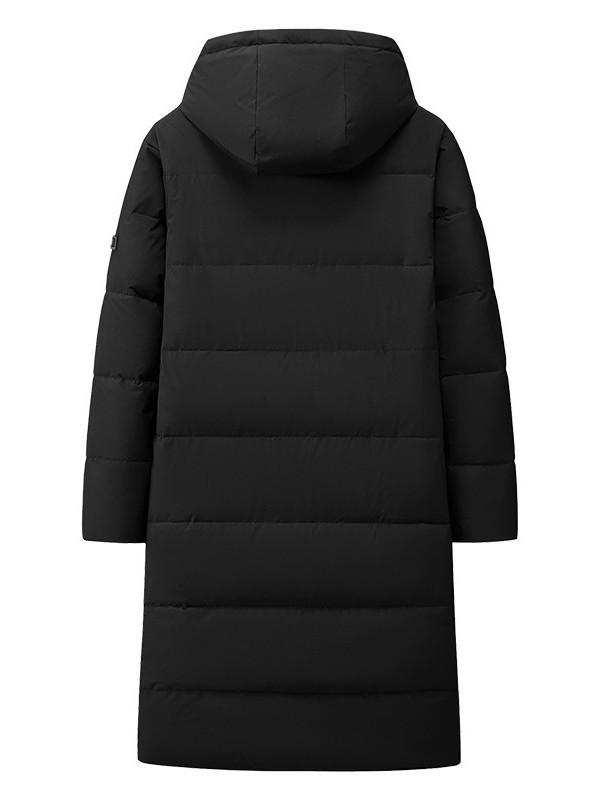 羽毛服 男性用 スポーツ 防寒 運動着 冬季 練習着 ロング丈 ポリエステル 黒 白 撥水